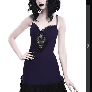 Killstar Vivienne Bustle Dress – Plum – Size Small